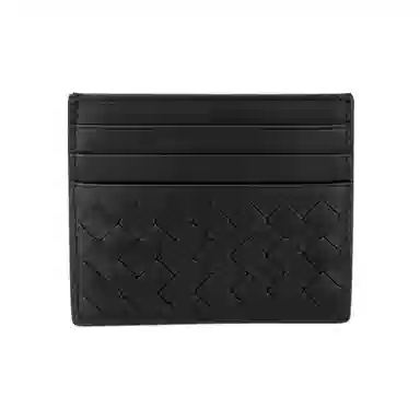 Bottega Veneta Intrecciato Leather Card Holder Black