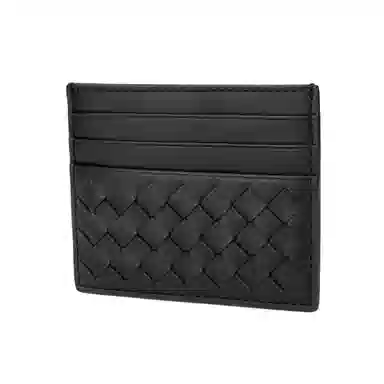 Bottega Veneta Intrecciato Leather Card Holder Black