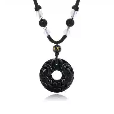 老凤祥 貔貅平安扣吊坠 新中式本命年招财纳福转运毛衣链大气中性吊坠 女朋友男朋友父亲纪念日周年礼物 玛瑙 项链 男女同款情侣款