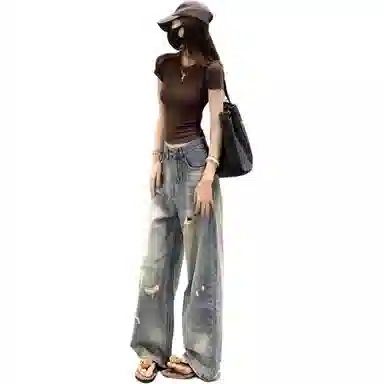 NVRFRGT Vintage Wide Leg Jeans