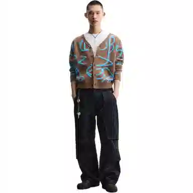 ZARA x ANDERSSON BELL SS25 Jacquard Knit Cardigan Brown