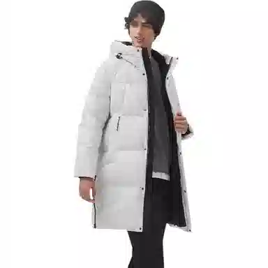 坦博尔 加厚中长情侣卡通动漫连帽潮面包羽绒服 女款