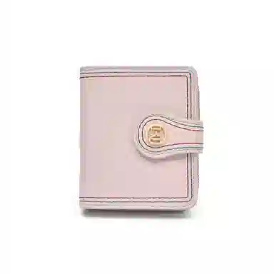 老人头 复古时尚精致多卡位折叠短款 合成革 钱包 女款 黑色/红色