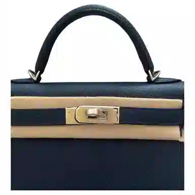 HERMES Mini Kelly Epsom 7K Bleu Abysse