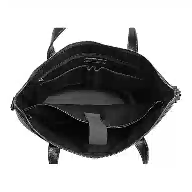 PESASRIE Business Leather Briefcase Black