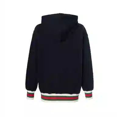 Gucci SS23 Striped Logo Hoodie Navy