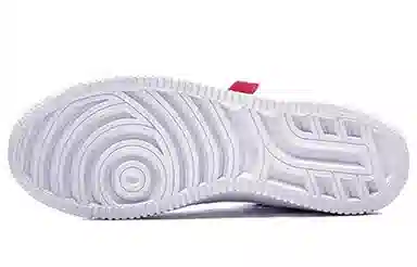 特步 耐磨 高帮 板鞋 男款 白红黑