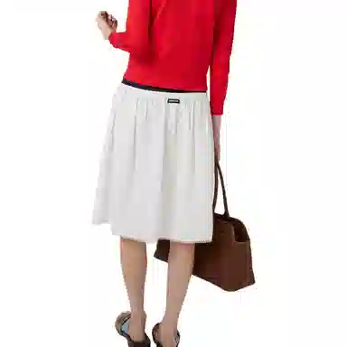 Miu Miu Lace Trim Button Dress White