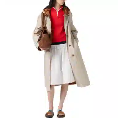 Miu Miu Lace Trim Button Dress White