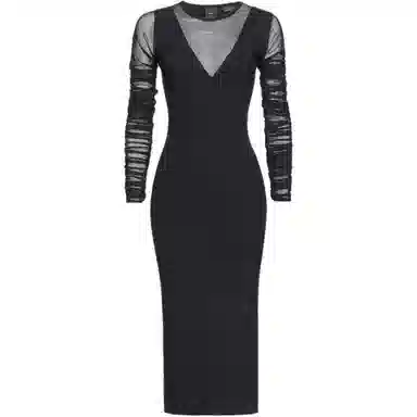 PINKO Slim Fit Long Sleeve Dress Black