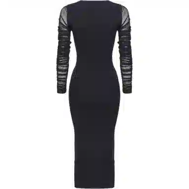 PINKO Slim Fit Long Sleeve Dress Black