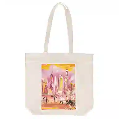 上海故事 印花简约百搭 帆布 手提包 大号 女款 米白色