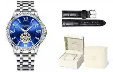 Guanqin Sparkling Series Skeleton Flywheel Mechanical Watch