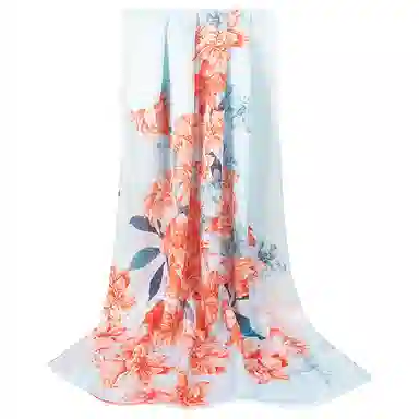 一米画纱 古典国风精致优雅迷梦迷情双层真丝高档气质长款披肩 桑蚕丝 丝巾 女款