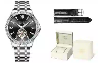 Guanqin Sparkling Series Skeleton Flywheel Mechanical Watch