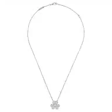 Van Cleef & Arpels Frivole Pendant Small Full Diamond 18k White Gold Necklace