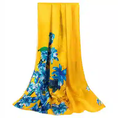 一米画纱 古典国风精致优雅迷梦迷情双层真丝高档气质长款披肩 桑蚕丝 丝巾 女款