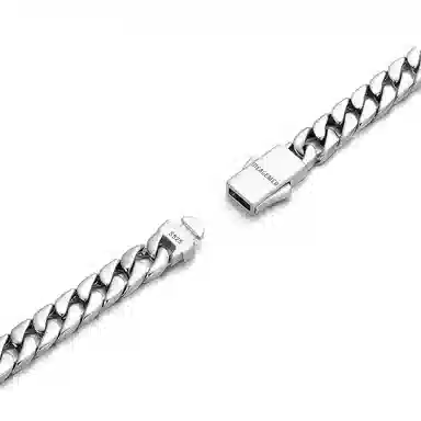 IDEAGEMER Cuban Bracelet 925 Silver