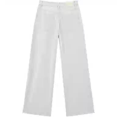 太平鸟 纯色口袋高腰直筒牛仔裤 女款