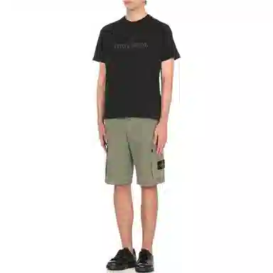 Stone Island SS25 Letter Print Crew Neck T-Shirt Navy