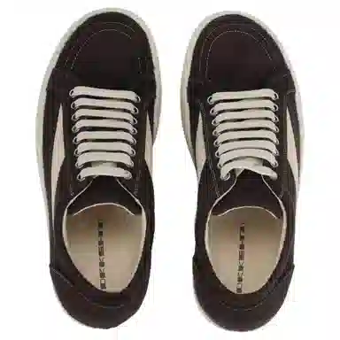 Rick Owens DRKSHDW Suede Lace-Up Platform Low Sneakers Brown