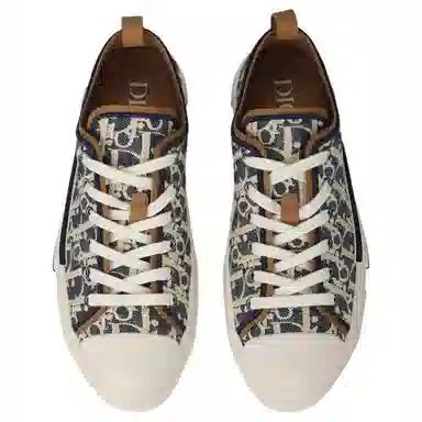 DIOR B23 League Leather Low Sneakers Blue