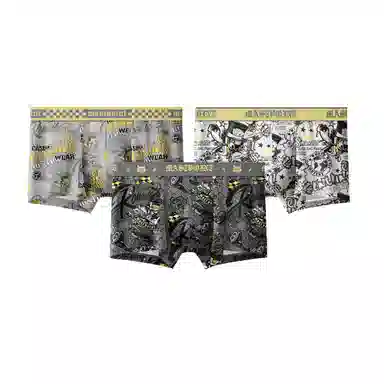 MAST POINT Plant Floral Cartoon Print Boxer Briefs 3-Pack