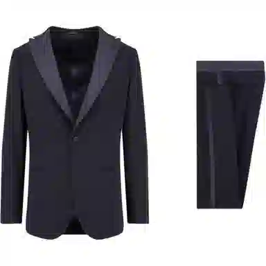 阿玛尼 羊毛礼服风格尖领胸袋 西装套装 男款