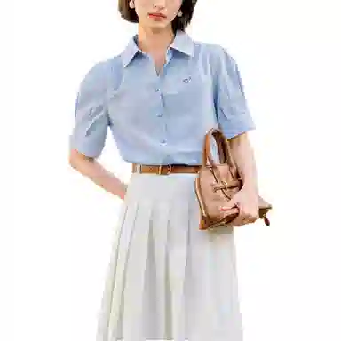 茵曼 翻领休闲短袖衬衫 女款