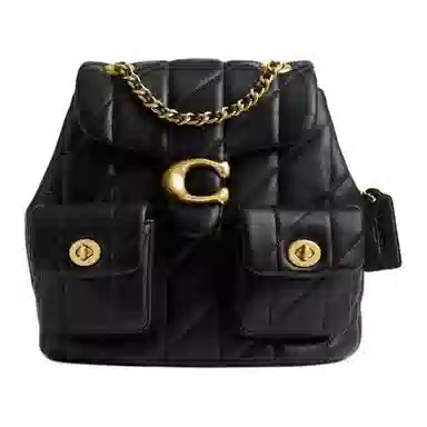 COACH Tabby 22 Quilted Backpack Black