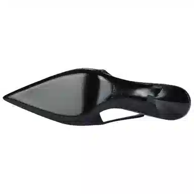 Saint Laurent Viper Croc Patent Heel Black