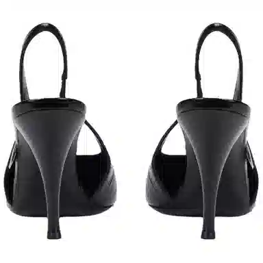 Saint Laurent Viper Croc Patent Heel Black