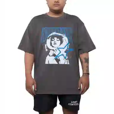 acme de la vie ADLV Letter Crewneck T-Shirt Charcoal