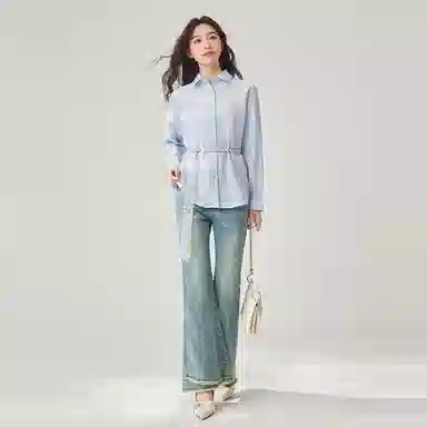 爱依服 简约纯色通勤衬衫 女款