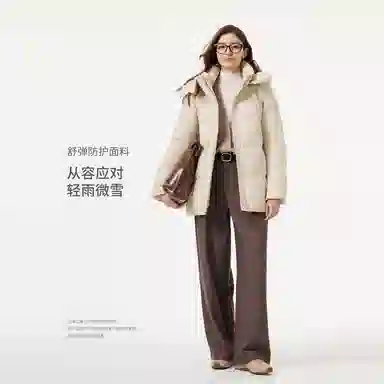 坦博尔 保暖可脱卸帽百搭通勤面包服羽绒服 女款