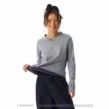 Crying Center V-Neck Colorblock Sweatshirt