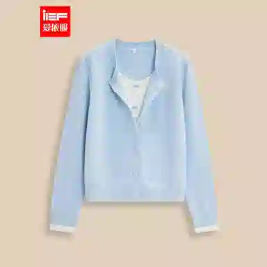 爱依服 甜美温柔假两件常规针织衫 女款