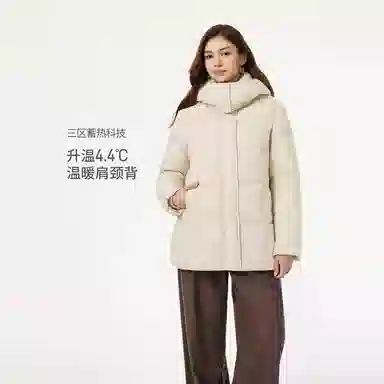 坦博尔 保暖可脱卸帽百搭通勤面包服羽绒服 女款