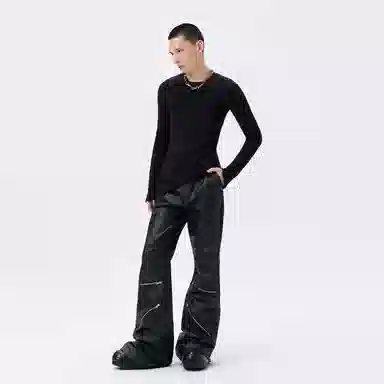 FRKM Asymmetric Hem Long Sleeve Tee