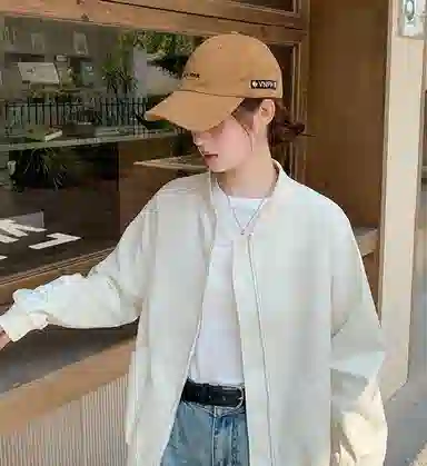 邦固依品 休闲外套女春秋款宽松显瘦长袖小个子洋气百搭短款棒球服开衫夹克 女款