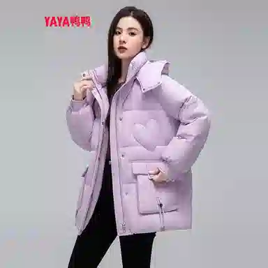 鸭鸭 冬季时尚中长款加厚鸭绒休闲气质简约面包服羽绒服 女款