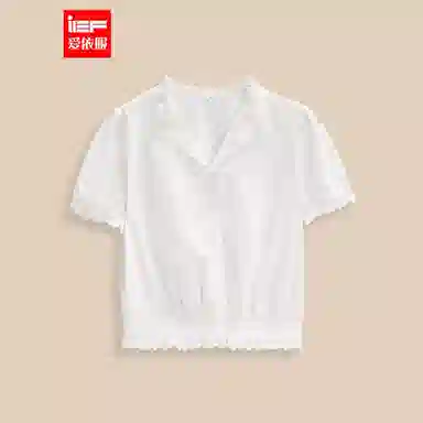 爱依服 夏季简约通勤纯色短袖衬衫 女款