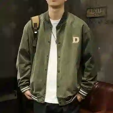 路杰邦 美式棒球服男秋季宽松工装外套男潮牌痞帅休闲夹克 男女同款