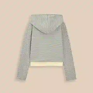 爱依服 设计感休闲通勤条纹长袖套头卫衣 女款