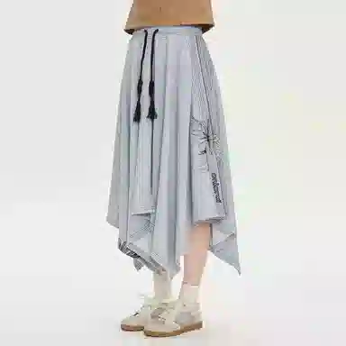 鬼洗 古石器时代幻想植物半截卫裙宽松型休闲长裙 女款