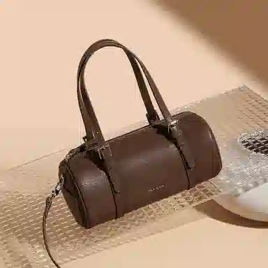 稻草人 经典百搭时尚通勤 牛皮 单肩手提包 女款