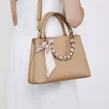 稻草人 精致百搭丝巾质感百搭 聚氨酯革 斜挎单肩手提包 女款 多色