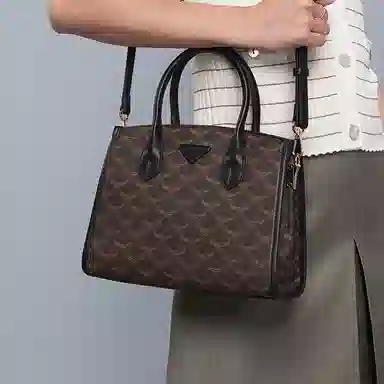 稻草人 简约时尚老花满印高级感复古 聚氨酯 单肩斜挎手提包 常规 女款 焦茶咖/香槟色/杏仁白