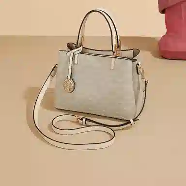 稻草人 简约时尚老花满印复古高级感大容量通勤 聚氯乙烯革 单肩斜挎包手提包 常规 女款 摩卡咖/卡其杏/优雅白