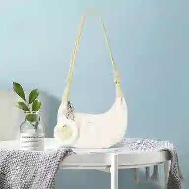 稻草人 小众设计毛绒镜子 高质感腋下高颜值休闲百搭软皮多巴胺少女包 合成革 单肩包斜挎包手提包 常规 女款 多色